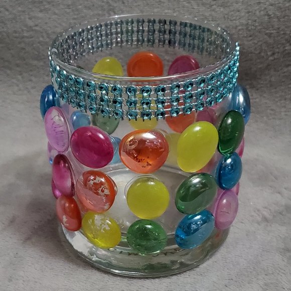 Round Glass Luminary Vase 4" Tall x 3" Wide - Picture 2 of 3